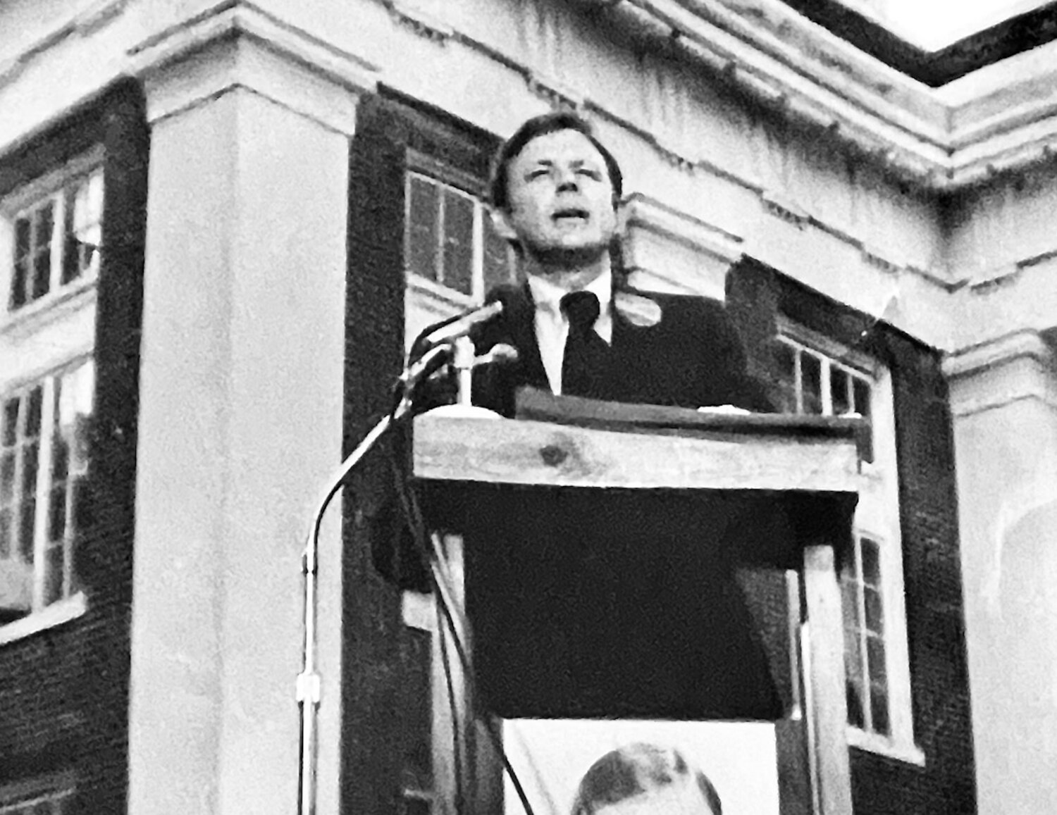 Jim Herring campaigning for Lt. Gov. in Canton in 1976.